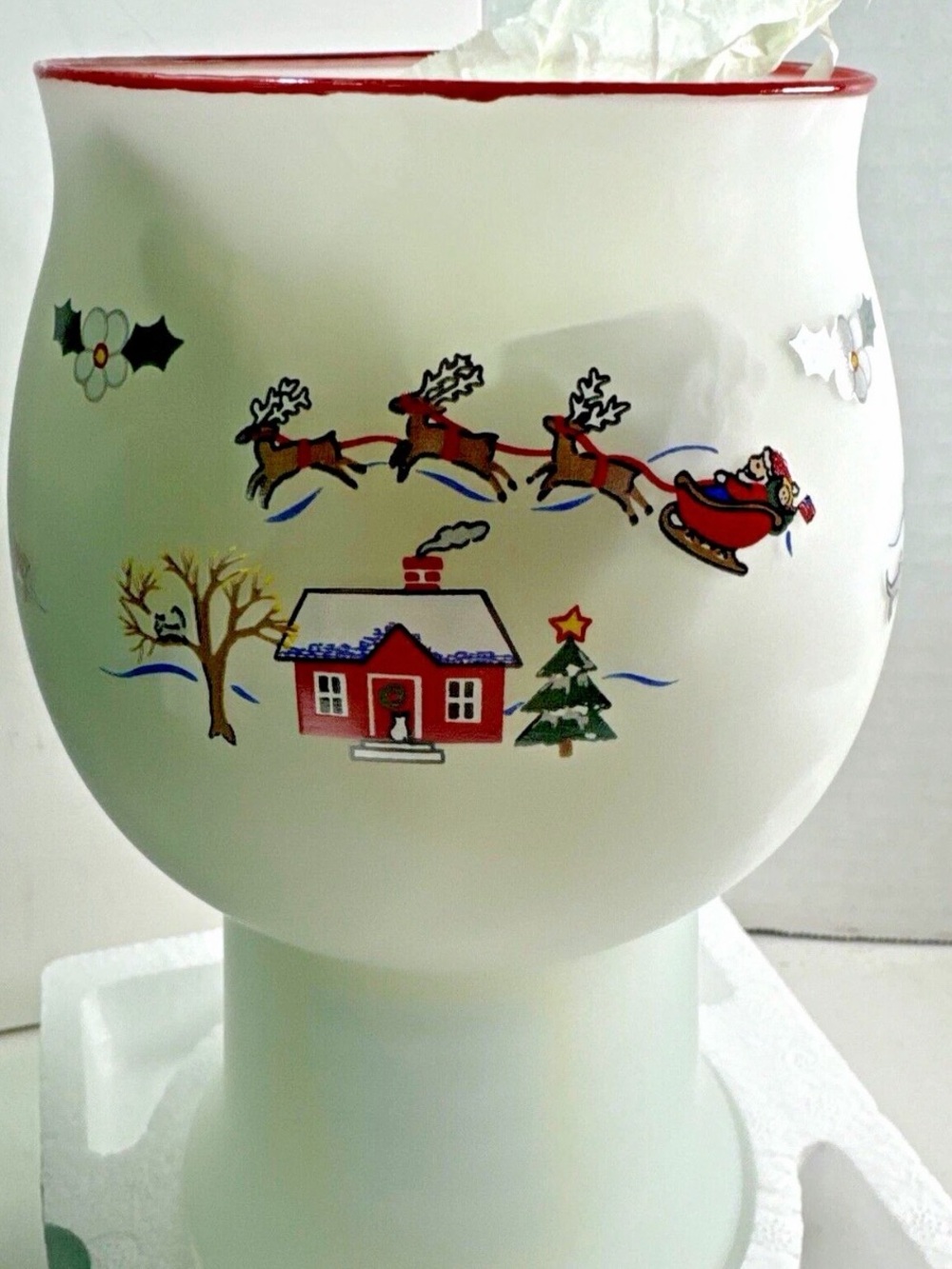 NEW OLD STOCK 98' Pfaltzgraff Snow Village Frosted Christmas fairy lamp